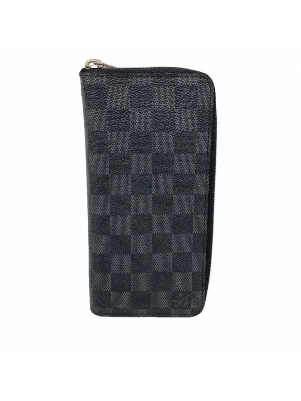 Louis Vuitton Wallet Damier Graphite Zippy Vertical Black Gray Vintage